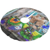 SlipperyJoe's Mardi Gras maskiert Perlendekoration Polyester Weihnachtsbaumdecke (Schrägansicht)