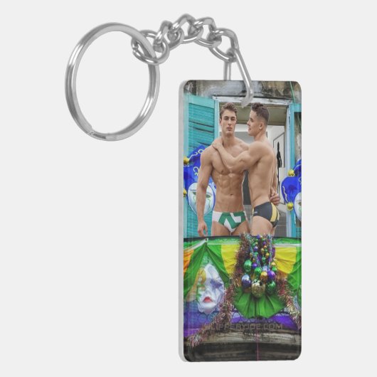 SlipperyJoe's Mardi Gras maskiert Perlendekoration Schlüsselanhänger (Vorderseite links)