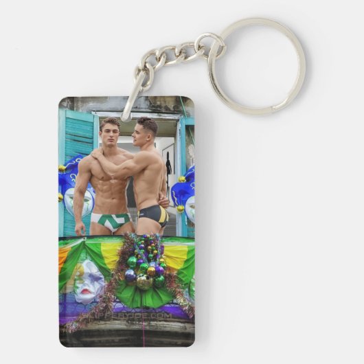 SlipperyJoe's Mardi Gras maskiert Perlendekoration Schlüsselanhänger (Rückseite)