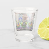 SlipperyJoe's Mardi Gras maskiert Perlendekoration Schnapsglas (Rückseite)