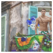 SlipperyJoe's Mardi Gras maskiert Perlendekoration Stoff (Nahaufnahme)