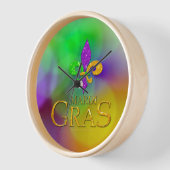 SlipperyJoe's Mardi Gras purple gold green fleur-d Uhr (Winkel)