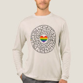 SlipperyJoe's maze encircles rainbow heart arrow m Tri-Blend Shirt (Vorderseite)