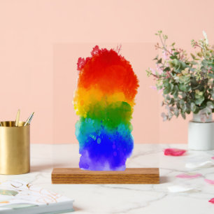SlipperyJoe's moderne Pride-Splatter-Energie und - Acrylschild