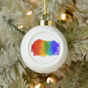 SlipperyJoe's moderne Pride-Splatter-Energie und - Keramik Kugel-Ornament
