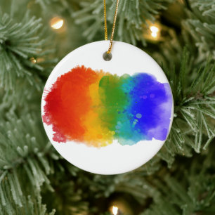 SlipperyJoe's moderne Pride-Splatter-Energie und - Keramik Ornament