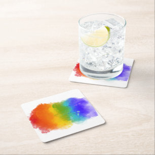 SlipperyJoe's moderne Pride-Splatter-Energie und - Rechteckiger Pappuntersetzer
