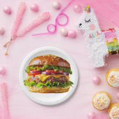 SlipperyJoe's mouthwatering cheeseburger crispy ba Pappteller (Party)