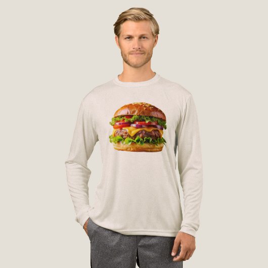 SlipperyJoe's mouthwatering cheeseburger crispy ba Tri-Blend Shirt (Volle Vorderseite)