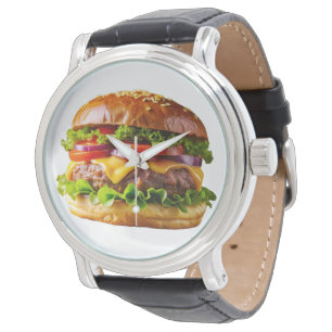SlipperyJoes mundwässernder Cheeseburger knusprig Armbanduhr