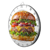 SlipperyJoes mundwässernder Cheeseburger knusprig  Dartscheibe (Vorderseite rechts)