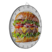 SlipperyJoes mundwässernder Cheeseburger knusprig  Dartscheibe (Vorderseite Links)