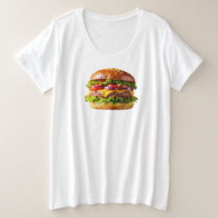 SlipperyJoes mundwässernder Cheeseburger knusprig Große Größe T-Shirt