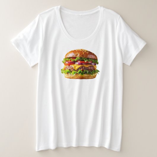 SlipperyJoes mundwässernder Cheeseburger knusprig  Große Größe T-Shirt (Design vorne)