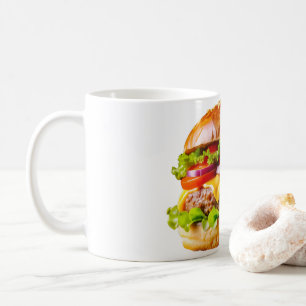 SlipperyJoes mundwässernder Cheeseburger knusprig  Kaffeetasse