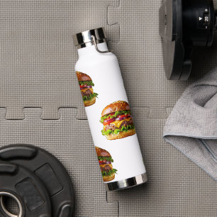 SlipperyJoes mundwässernder Cheeseburger knusprig Trinkflasche