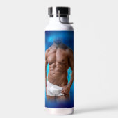 SlipperyJoe's muskulöse, bärtige, weiße Unterwäsch Trinkflasche (Links)