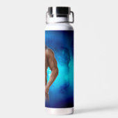 SlipperyJoe's muskulöse, bärtige, weiße Unterwäsch Trinkflasche (Rückseite)