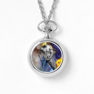 SlipperyJoe's muskulöse Mann-Physik-Dampf-Shirtle Armbanduhr