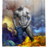 SlipperyJoe's muskulöse Mann-Physik-Dampf-Shirtle Duschvorhang (Vorderseite)