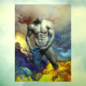 SlipperyJoe's muskulöse Mann-Physik-Dampf-Shirtle Fensteraufkleber (Blatt 3)