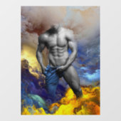 SlipperyJoe's muskulöse Mann-Physik-Dampf-Shirtle Fensteraufkleber (Blatt)