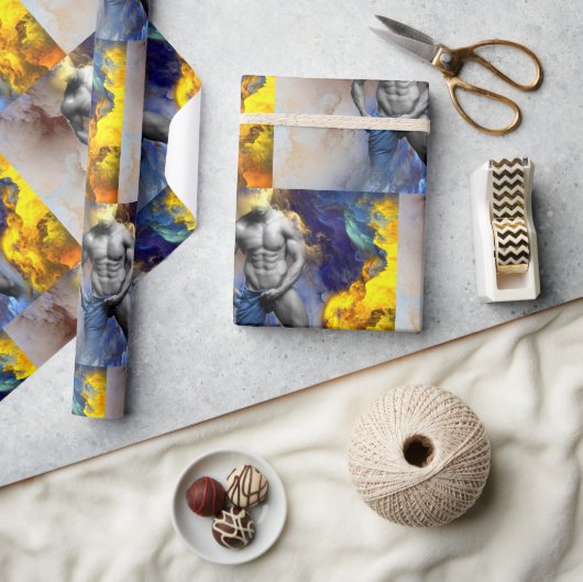 SlipperyJoe's muskulöse Mann-Physik-Dampf-Shirtle Geschenkpapier (Kunsthandwerk)