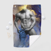 SlipperyJoe's muskulöse Mann-Physik-Dampf-Shirtle Golfhandtuch (Insitu)