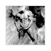 SlipperyJoe's muskulöse Mann-Physik-Dampf-Shirtle Gummistempel (Prägung)