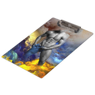 SlipperyJoe's muskulöse Mann-Physik-Dampf-Shirtle Klemmbrett