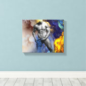 SlipperyJoe's muskulöse Mann-Physik-Dampf-Shirtle Leinwanddruck (Insitu (Holzboden))