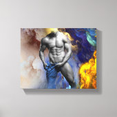 SlipperyJoe's muskulöse Mann-Physik-Dampf-Shirtle Leinwanddruck (Vorderseite)