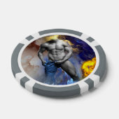 SlipperyJoe's muskulöse Mann-Physik-Dampf-Shirtle Pokerchips (Einzeln)