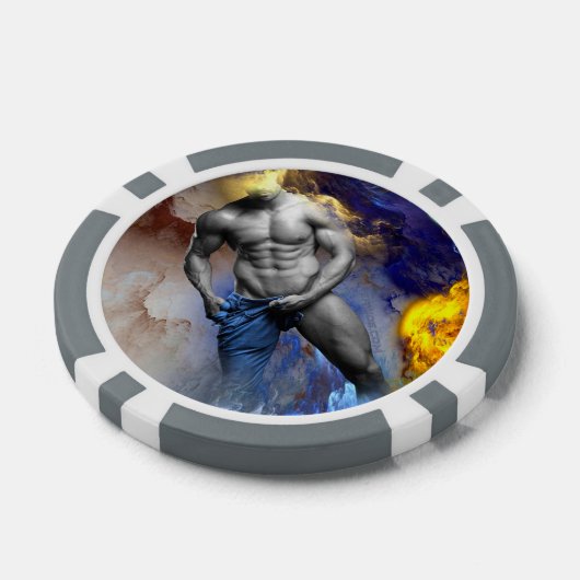 SlipperyJoe's muskulöse Mann-Physik-Dampf-Shirtle Pokerchips (Einzeln)