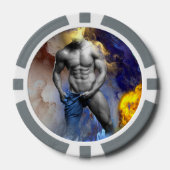 SlipperyJoe's muskulöse Mann-Physik-Dampf-Shirtle Pokerchips (Vorderseite)