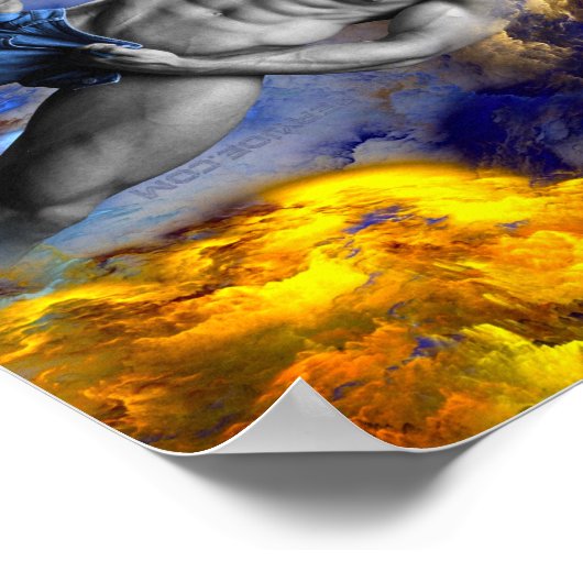 SlipperyJoe's muskulöse Mann-Physik-Dampf-Shirtle Poster (Ecke)