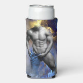 SlipperyJoe's muskulöse Mann-Physik-Dampf-Shirtle Selters Dosenkühler (Seltzer Vorderseite)