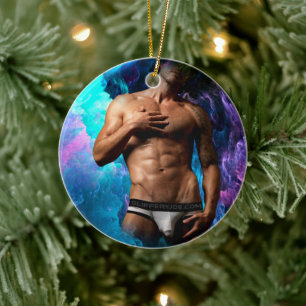 SlipperyJoe's muskulöse Männerunterwäsche-Ausbeulu Keramik Ornament