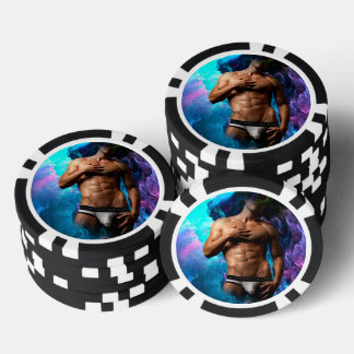 SlipperyJoe's muskulöse Männerunterwäsche Beule ko Pokerchips