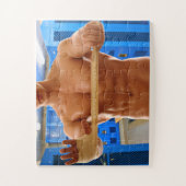 SlipperyJoe's muskulöse, shirriless 6-Pack-Gymnast Puzzle (Vertikal)