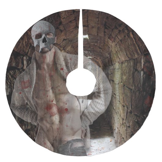 SlipperyJoe's muskulöser Geisterstein dümmlich bel Polyester Weihnachtsbaumdecke (Vorderseite)