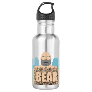 SlipperyJoe's muskulöser kahler Bärenmann stilisie Edelstahlflasche