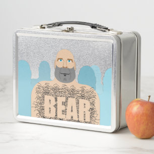 SlipperyJoe's muskulöser kahler Bärenmann stilisie Metall Brotdose