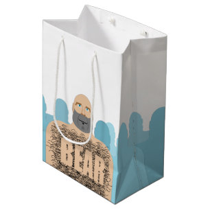 SlipperyJoe's muskulöser kahler Bärenmann stilisie Mittlere Geschenktüte