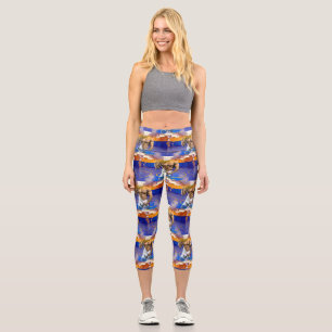 SlipperyJoe's muskulöser Mann Wölbung Sechs-Pack F Capri Leggings