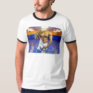 SlipperyJoe's muskulöser Mann Wölbung Sechs-Pack G T-Shirt