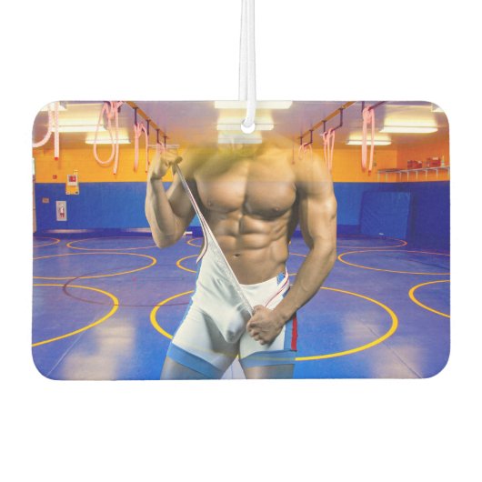 SlipperyJoe's muskulöser Mann wütet Sechserpack-Gy Autolufterfrischer (Vorderseite)