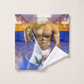 SlipperyJoe's muskulöser Mann wütet Sechserpack-Gy Badhandtuch Set (Waschlappen)