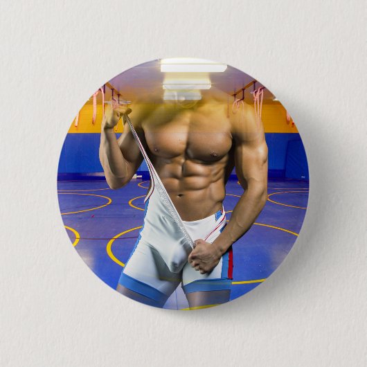 SlipperyJoe's muskulöser Mann wütet Sechserpack-Gy Button (Vorderseite)