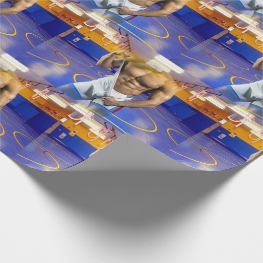 SlipperyJoe's muskulöser Mann wütet Sechserpack-Gy Geschenkpapier (Ecke)